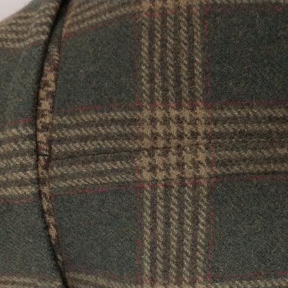 USA Made Wool Plaid Blazer Quality Classic Olive w Tan Tailored Sporting sz12 - Picture 6 of 12